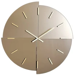 Orologi Da Parete Moderni-Selezionato da Mazzolaluce Orologio da parete rotondo 60 cm design moderno vetri specchio bronzo e satinato