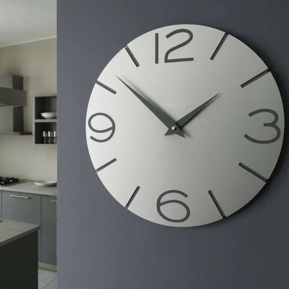 Orologi Da Parete Moderni-Selezionato da Mazzolaluce Orologio da parete rotondo 30cm moderno legno alluminio