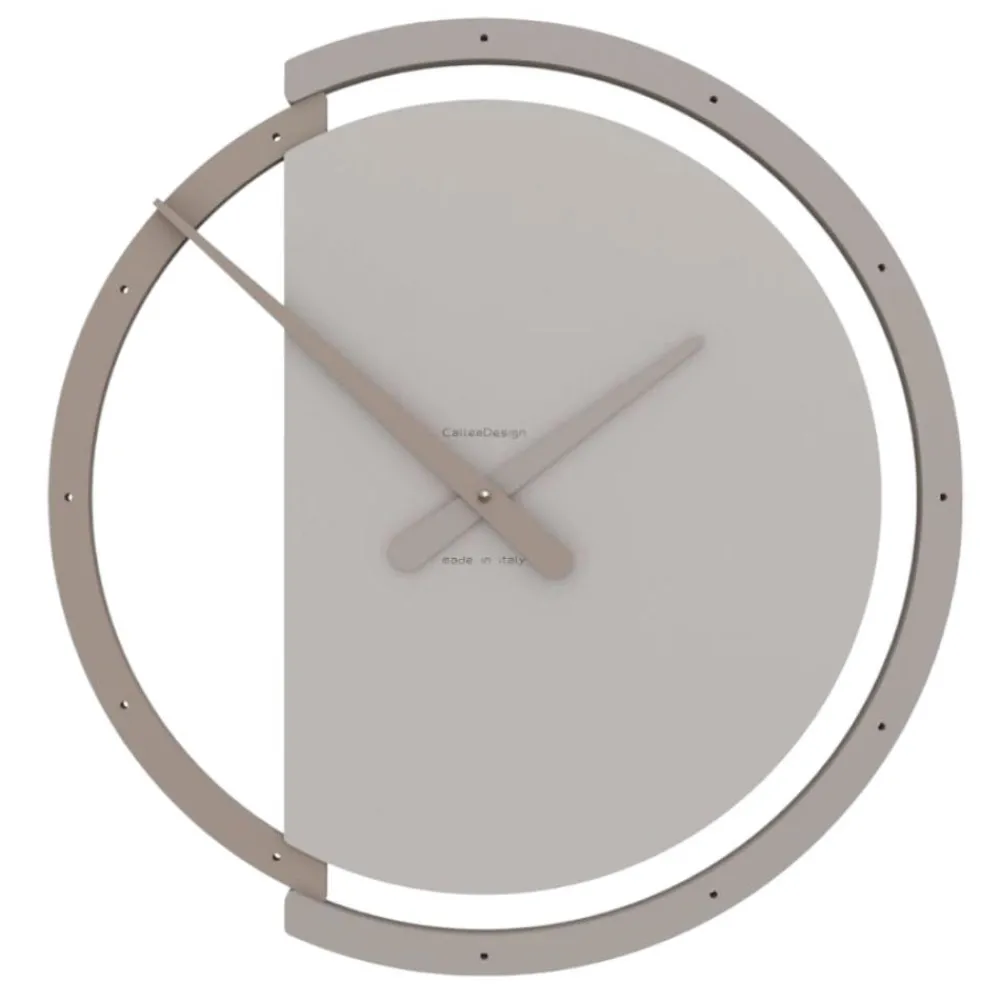 Orologi Da Parete Moderni-Selezionato da Mazzolaluce Orologio da parete rotondo design moderno tortora e caffelatte