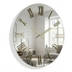 Orologi Da Parete Moderni-Selezionato da Mazzolaluce Orologio da parete rotondo effetto spechio numeri oro