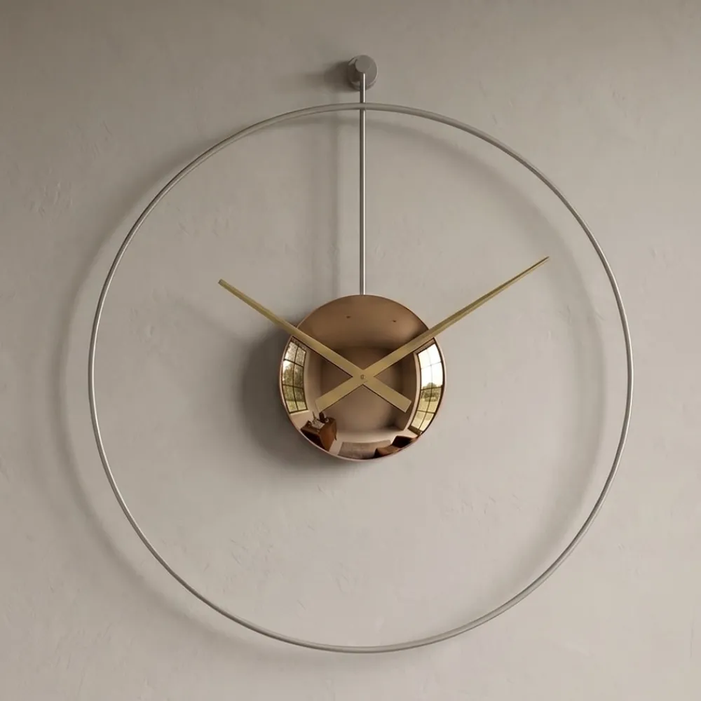 Orologi Da Parete Moderni-Selezionato da Mazzolaluce Orologio da parete rotondo moderno effetto specchio bronzo 80cm