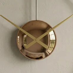 Orologi Da Parete Moderni-Selezionato da Mazzolaluce Orologio da parete rotondo moderno effetto specchio bronzo 80cm