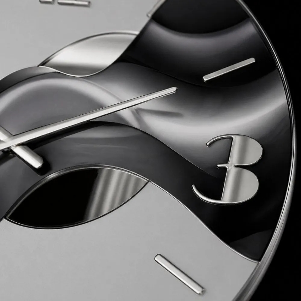 Orologi Da Parete Moderni-Selezionato da Mazzolaluce Orologio da parete rotondo moderno resina effetto marmorizzato foglia argento