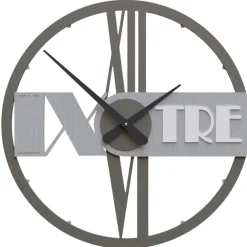 Orologi Da Parete Moderni-Selezionato da Mazzolaluce Orologio da parete rotondo moderno in legno grigio gessato