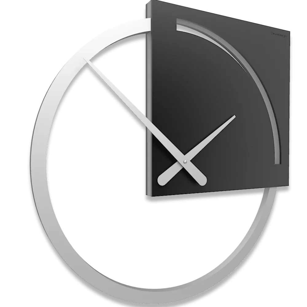 Orologi Da Parete Moderni-Selezionato da Mazzolaluce Orologio da parete rotondo moderno legno nero grigio