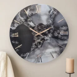 Orologi Da Parete Moderni-Selezionato da Mazzolaluce Orologio da parete smoke 60cm design moderno nero bianco
