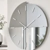 Orologi Da Parete Moderni-Selezionato da Mazzolaluce Orologio da parete specchio fume lucido e satinato 80 cm design moderno per soggiorno