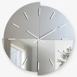Orologi Da Parete Moderni-Selezionato da Mazzolaluce Orologio da parete specchio fume lucido e satinato 80 cm design moderno per soggiorno