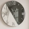 Orologi Da Parete Moderni-Selezionato da Mazzolaluce Orologio da parete tondo 60cm design specchio fume marmo laminato