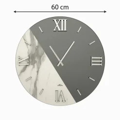 Orologi Da Parete Moderni-Selezionato da Mazzolaluce Orologio da parete tondo 60cm design specchio fume marmo laminato