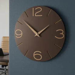Orologi Da Parete Moderni-Selezionato da Mazzolaluce Orologio da parete tondo legno colore cioccolato