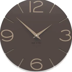 Orologi Da Parete Moderni-Selezionato da Mazzolaluce Orologio da parete tondo legno colore cioccolato