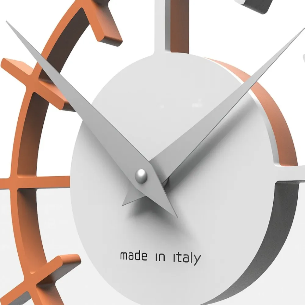 Orologi Da Parete Moderni-Selezionato da Mazzolaluce Orologio da parete tondo legno colore terracotta