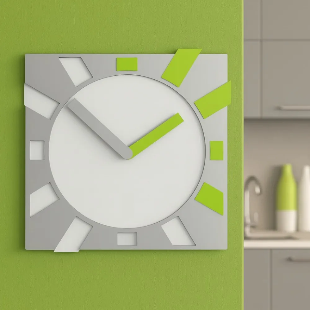 Orologi Da Parete Moderni-Selezionato da Mazzolaluce Orologio da parete verde mela quadrato giappone design
