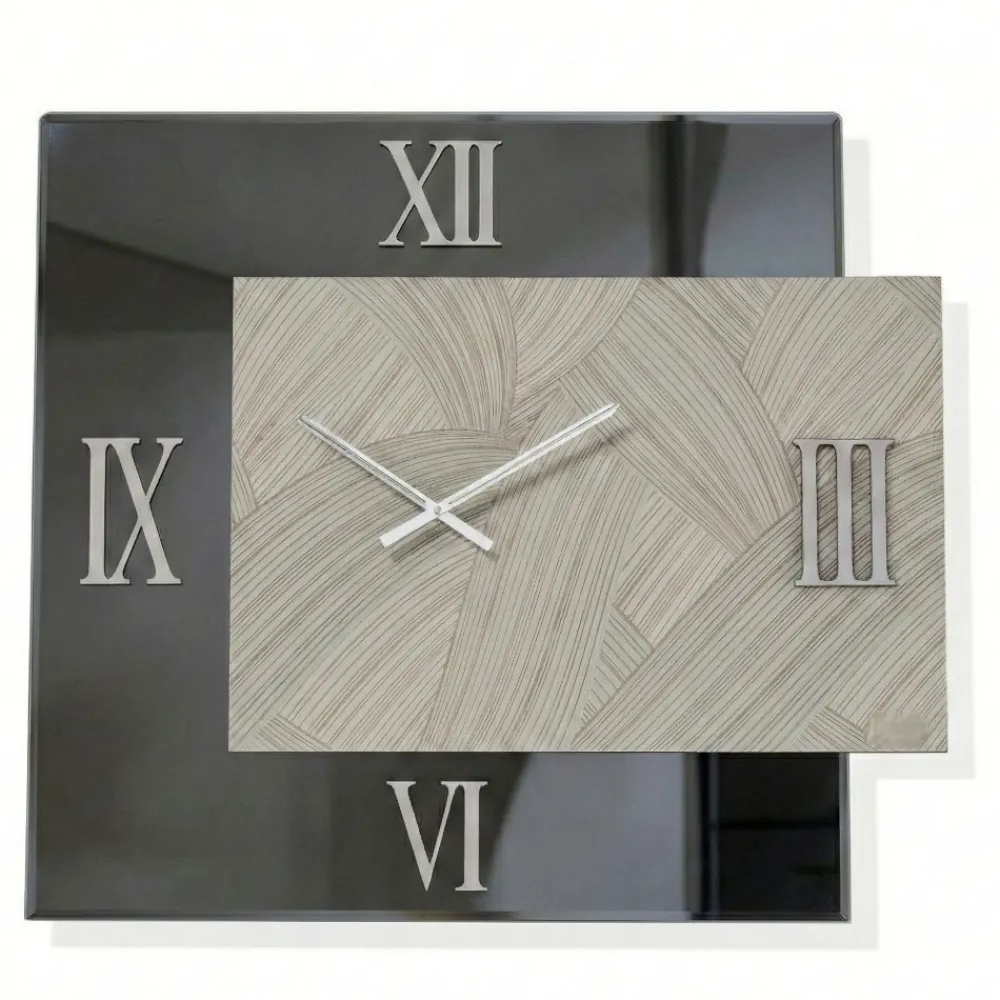 Orologi Da Parete Moderni-Selezionato da Mazzolaluce Orologio da parete 80x90 design specchio fume carta da parati