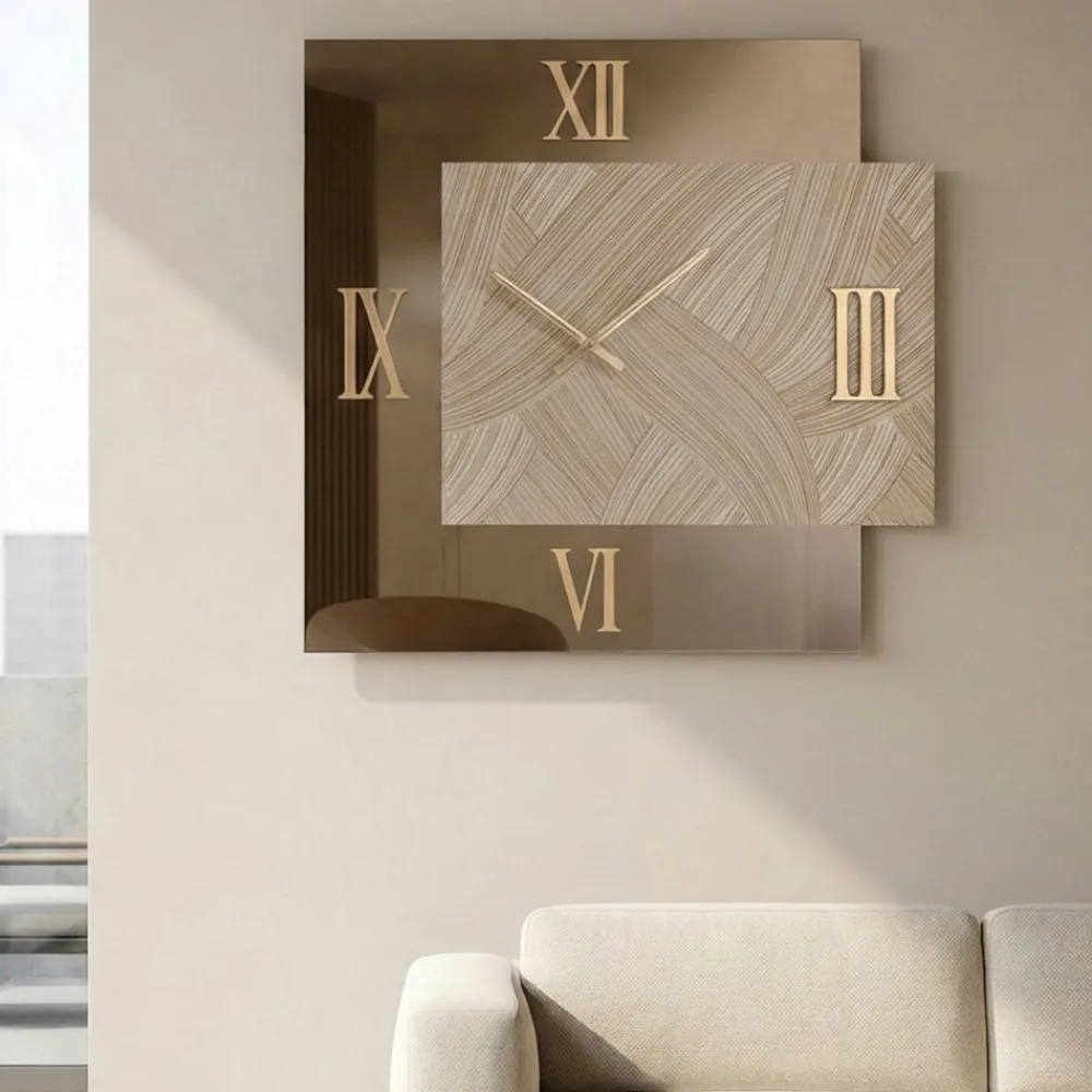 Orologi Da Parete Moderni-Selezionato da Mazzolaluce Orologio da parete 80x90 specchio bronzo carta da parati per salone