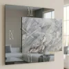 Orologi Da Parete Moderni-Selezionato da Mazzolaluce Orologio da parete 73x60 specchio fume resina effetto marmo grigio
