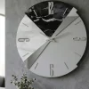 Orologi Da Parete Moderni-Selezionato da Mazzolaluce Orologio design da parete 80 cm legno resina effetto marmo