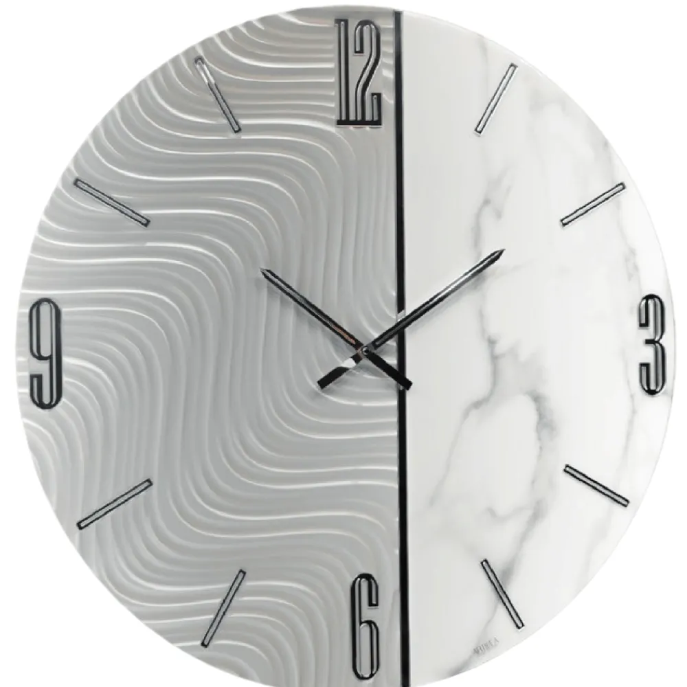 Orologi Da Parete Moderni-Selezionato da Mazzolaluce Orologio design da parete 80cm rotondo resina effetto marmo