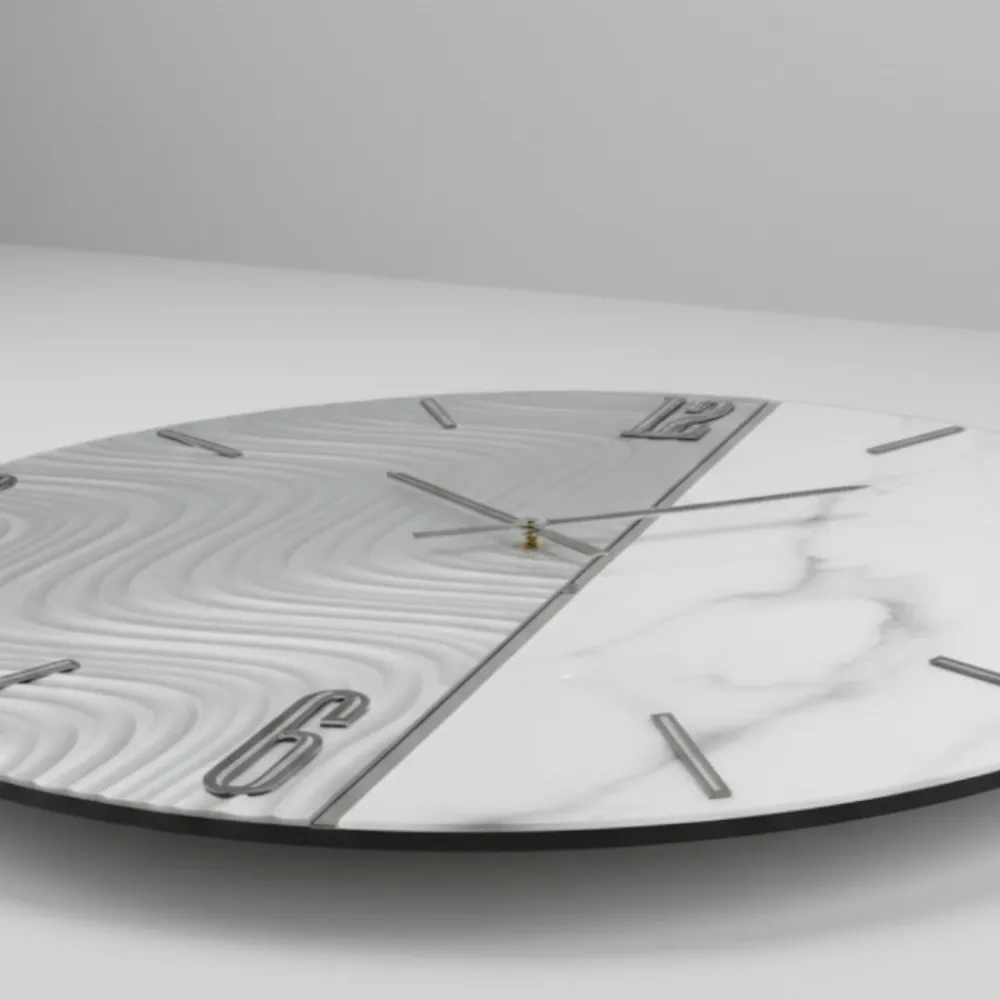 Orologi Da Parete Moderni-Selezionato da Mazzolaluce Orologio design da parete 80cm rotondo resina effetto marmo