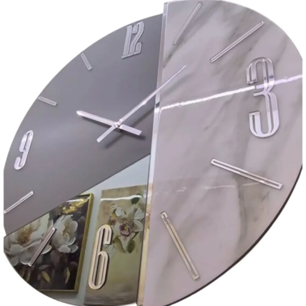 Orologi Da Parete Moderni-Selezionato da Mazzolaluce Orologio design moderno 80cm resina effetto marmo-vetro-legno