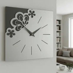 Orologi Da Parete Moderni-Selezionato da Mazzolaluce Orologio design quadrato legno alluminio per soggiorno