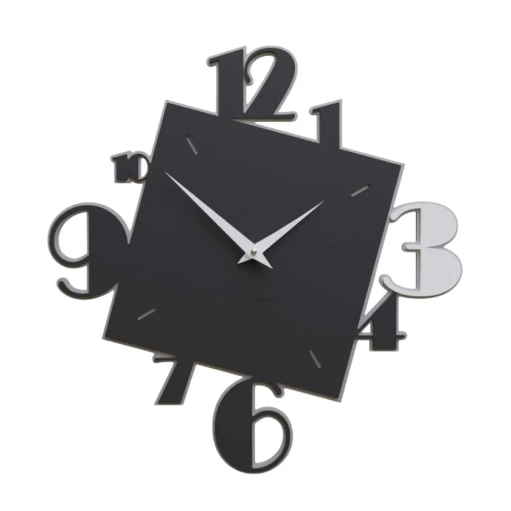 Orologi Da Parete Moderni-Selezionato da Mazzolaluce Orologio di legno nero da parete design numeri