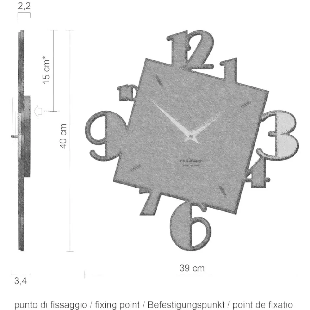 Orologi Da Parete Moderni-Selezionato da Mazzolaluce Orologio di legno nero da parete design numeri