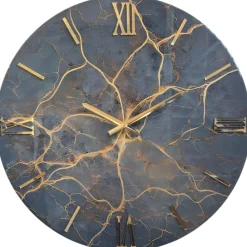 Orologi Da Parete Moderni-Selezionato da Mazzolaluce Orologio effetto marmo da muro moderno venature oro 60cm