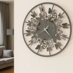 Orologi Da Parete Moderni-Selezionato da Mazzolaluce Orologio farfalle da parete moderno colore fango per soggiorno