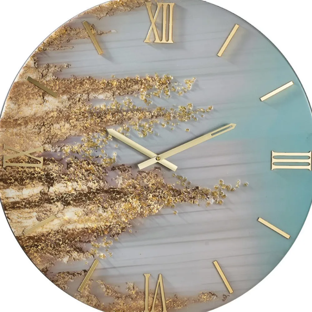 Orologi Da Parete Moderni-Selezionato da Mazzolaluce Orologio goldy 60cm per parete tondo moderno in resina oro