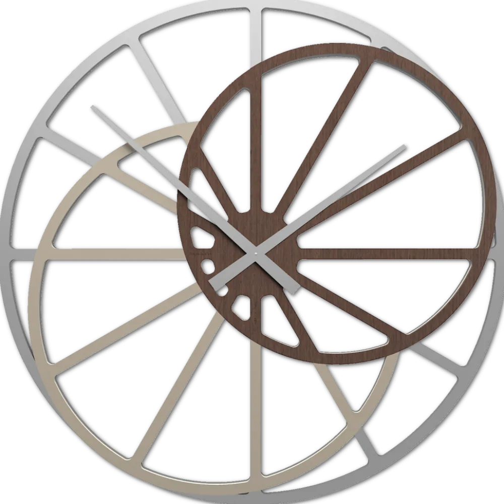 Orologi Da Parete Moderni-Selezionato da Mazzolaluce Orologio grande 95cm da parete moderno rovere wenge rotondo design originale