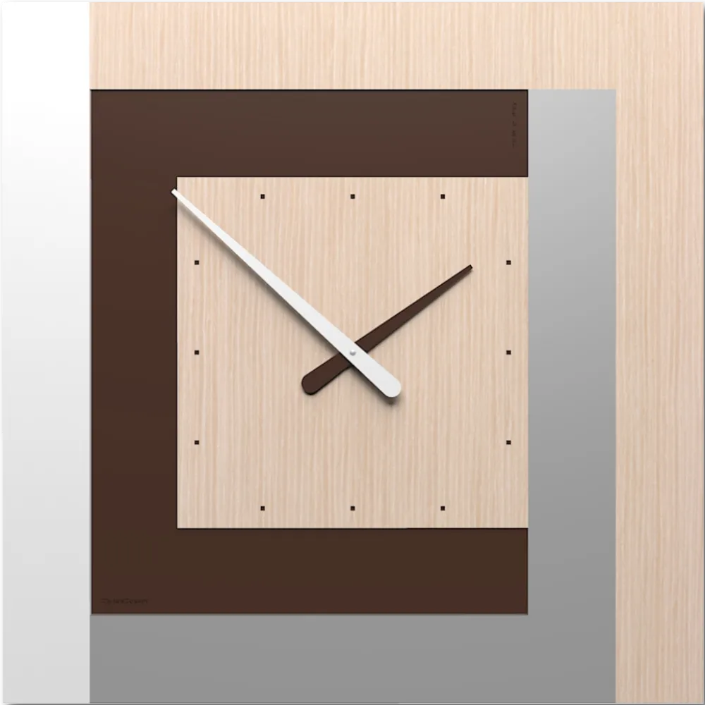 Orologi Da Parete Moderni-Selezionato da Mazzolaluce Orologio grande da muro rovere decape clock63 stripes