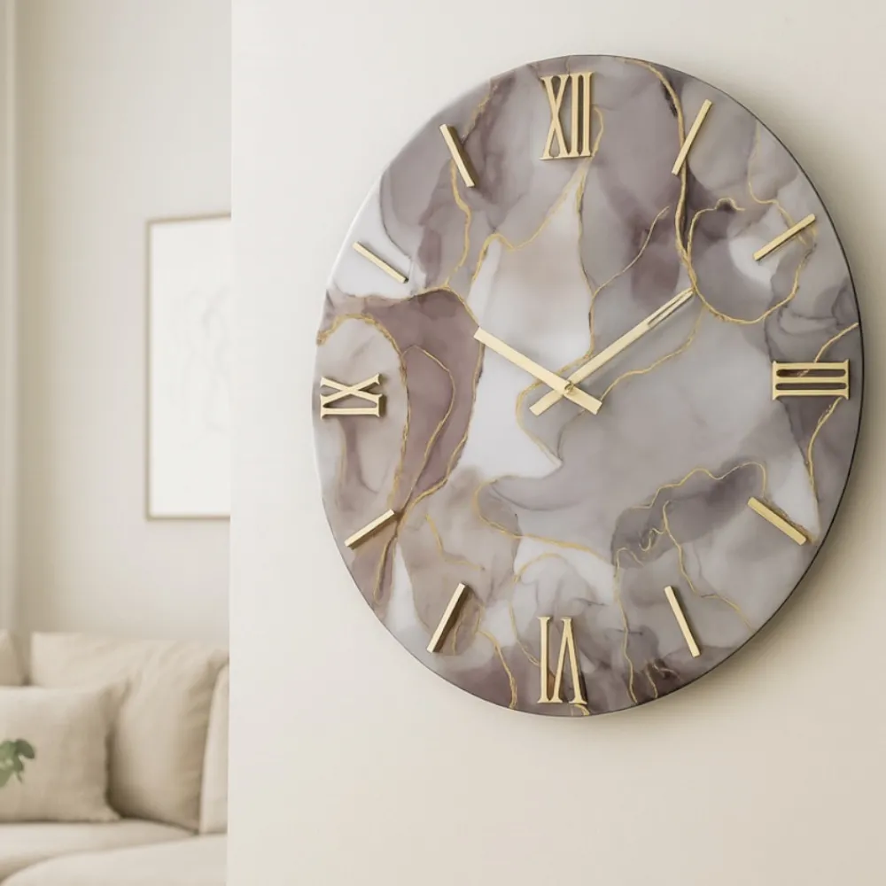 Orologi Da Parete Moderni-Selezionato da Mazzolaluce Orologio grande da parete 100cm design originale effetto marmo