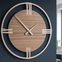 Orologi Da Parete Moderni-Selezionato da Mazzolaluce Orologio grande da parete moderno noce canaletto sirio