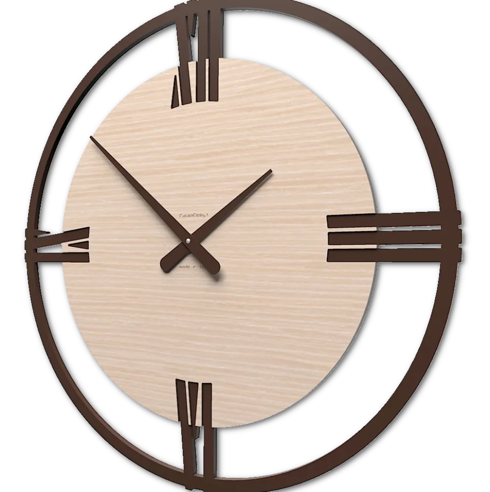 Orologi Da Parete Moderni-Selezionato da Mazzolaluce Orologio grande da parete rovere decape' sirio