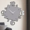 Orologi Da Parete Moderni-Selezionato da Mazzolaluce Orologio in legno da parete design numeri grigio quarzo
