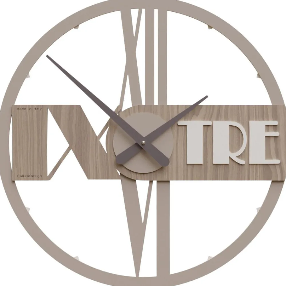 Orologi Da Parete Moderni-Selezionato da Mazzolaluce Orologio in legno da parete moderno rotondo effetto noce