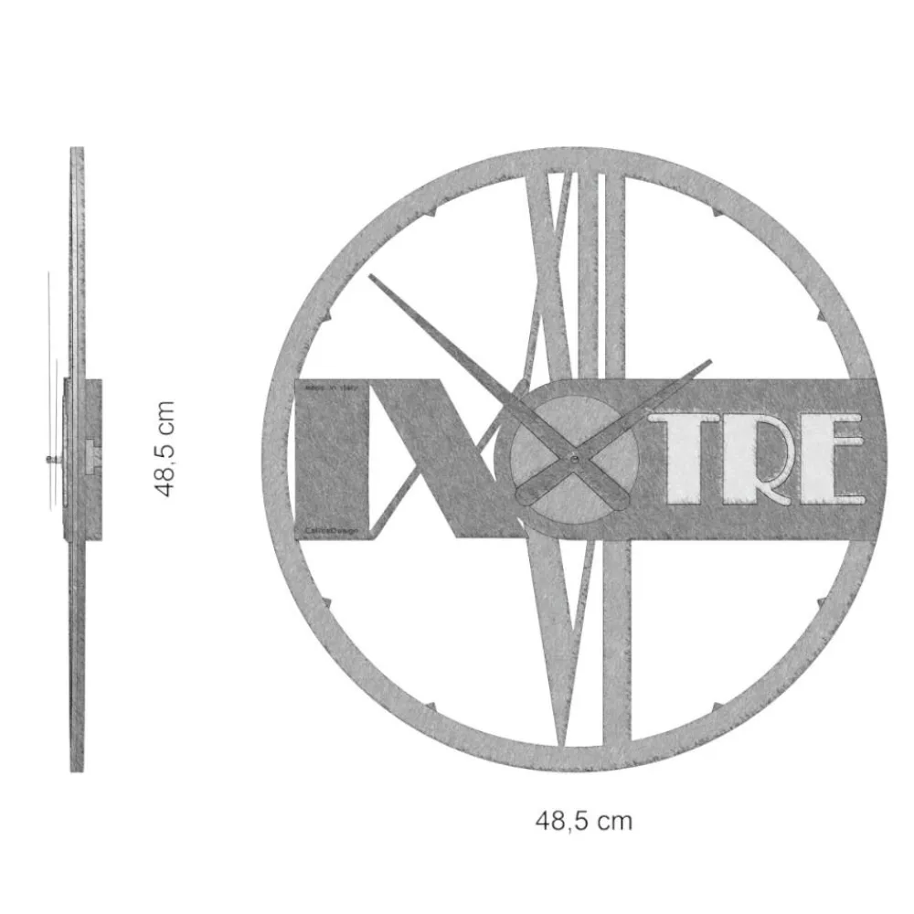 Orologi Da Parete Moderni-Selezionato da Mazzolaluce Orologio in legno da parete moderno rotondo effetto noce