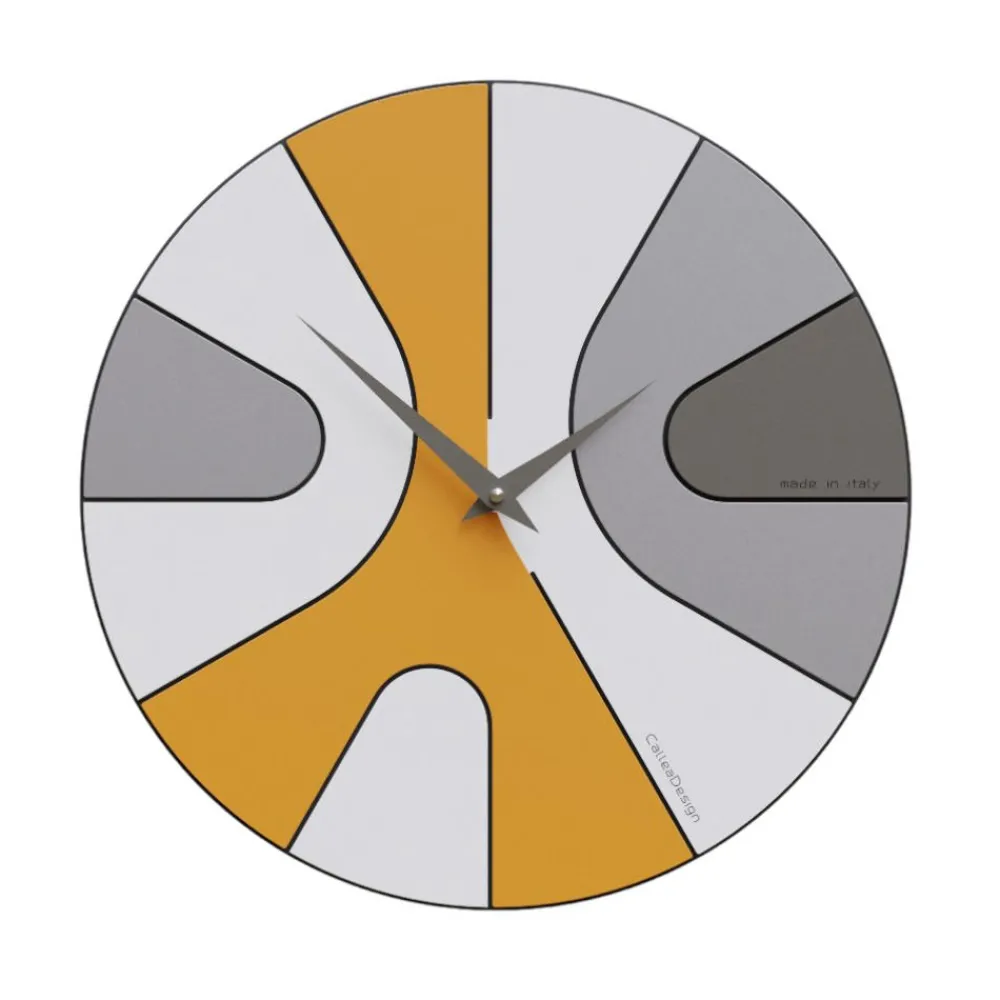 Orologi Da Parete Moderni-Selezionato da Mazzolaluce Orologio in legno da parete per cucina rotondo giallo