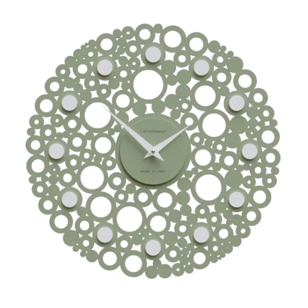 Orologi Da Parete Moderni-Selezionato da Mazzolaluce Orologio in legno da parete rotondo verde 40cm