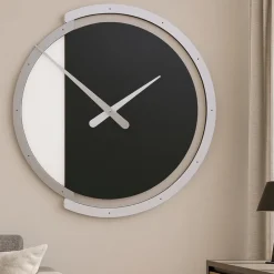 Orologi Da Parete Moderni-Selezionato da Mazzolaluce Orologio in legno da parete rotondo nero 45cm