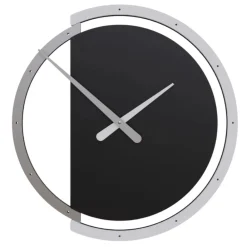 Orologi Da Parete Moderni-Selezionato da Mazzolaluce Orologio in legno da parete rotondo nero 45cm