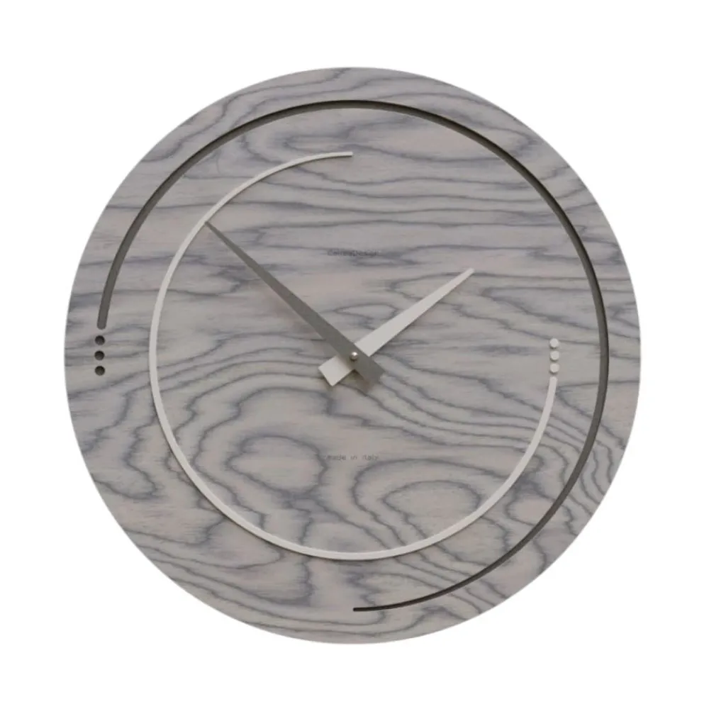 Orologi Da Parete Moderni-Selezionato da Mazzolaluce Orologio in legno moderno design rotondo grigio