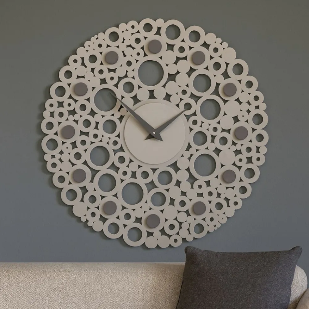 Orologi Da Parete Moderni-Selezionato da Mazzolaluce Orologio in legno tortora moderno rotondo 40cm