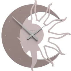 Orologi Da Parete Moderni-Selezionato da Mazzolaluce Orologio legno 60 da parete moderno sole luna grigio prugna