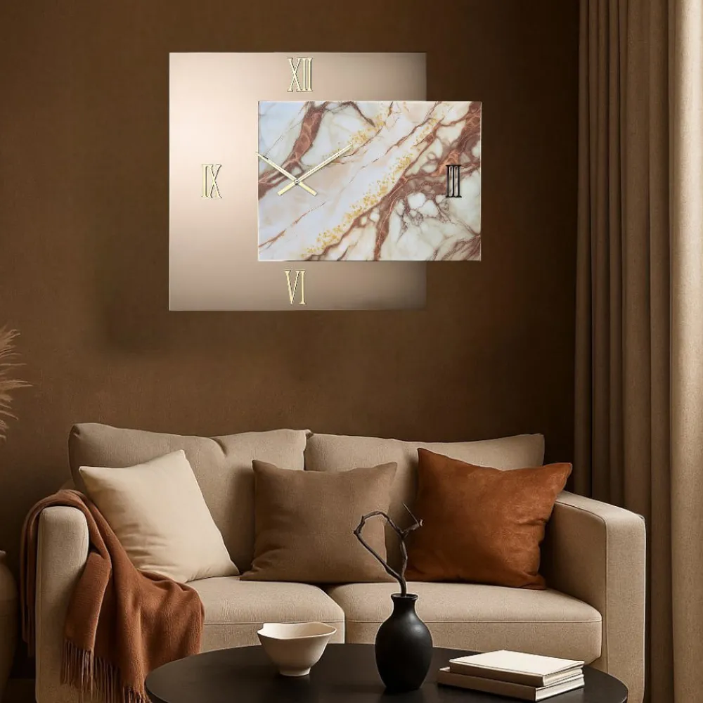 Orologi Da Parete Moderni-Selezionato da Mazzolaluce Orologio lux bronzo 97x80 per parete di grandi dimensioni