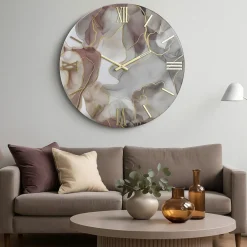 Orologi Da Parete Moderni-Selezionato da Mazzolaluce Orologio lylly 40cm da parete moderno effetto marmo oro