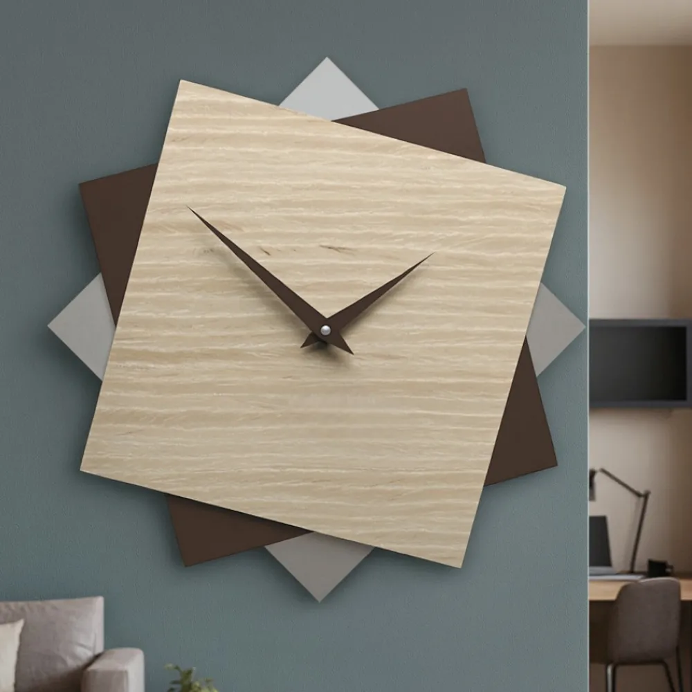 Orologi Da Parete Moderni-Selezionato da Mazzolaluce Orologio moderno a muro 35cm rovere decape'