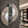Orologi Da Parete Moderni-Selezionato da Mazzolaluce Orologio moderno a parete resina effetto marmo grigio dettagli argento